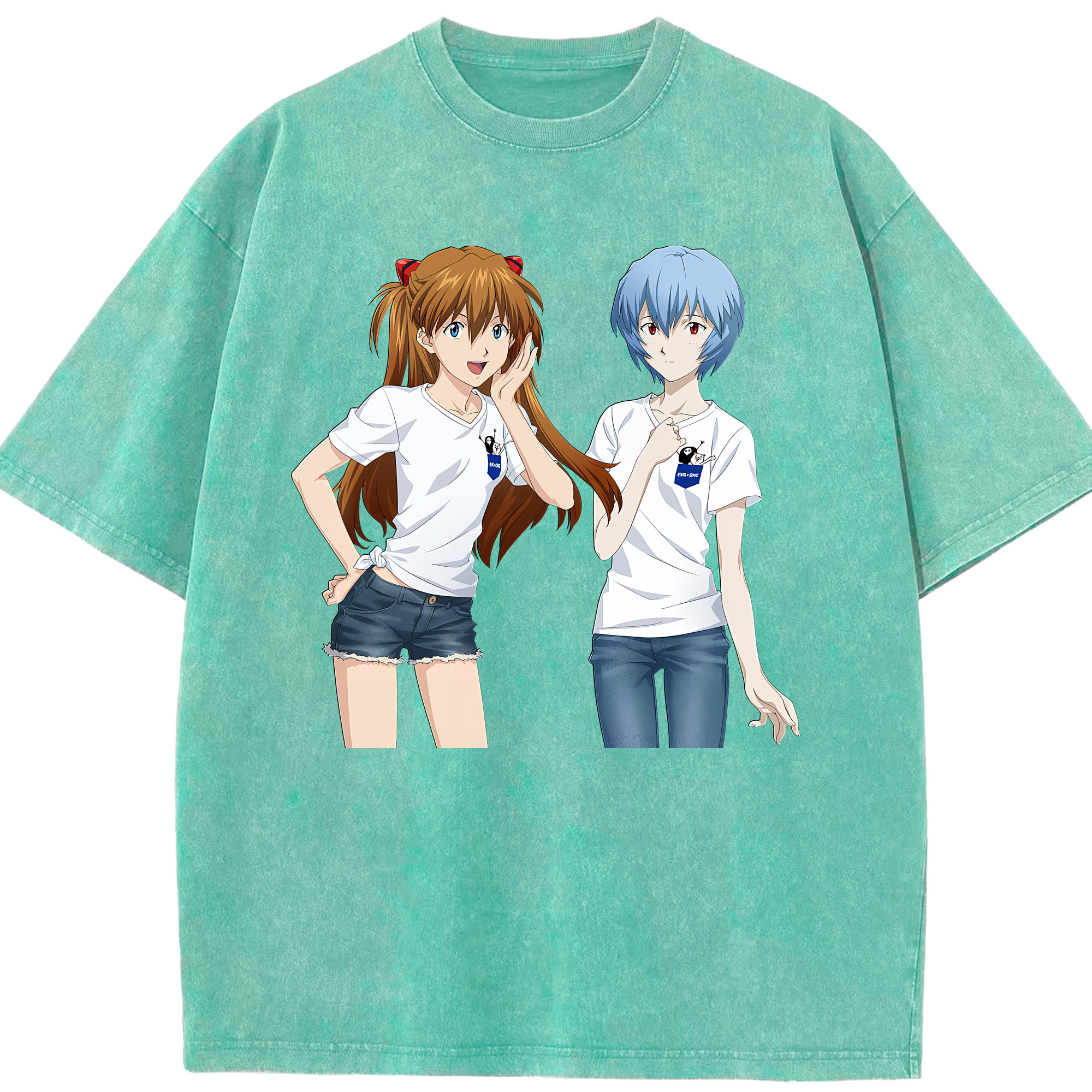 （画像用） EVA 新世紀エヴァンゲリオン 綿100% ヴィンテージ風 半袖Tシャツ（フロントプリント）
